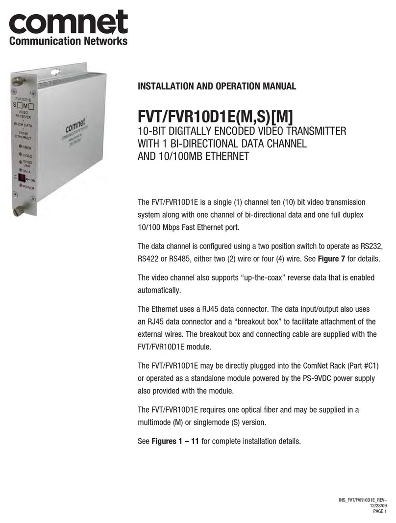 Comnet FVT10D1E User manual