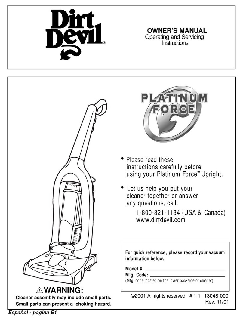 Dirt Devil Platinum Force User manual