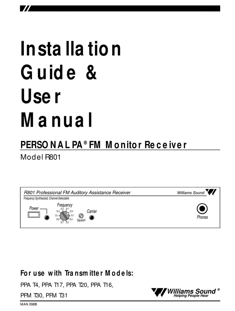 Williams Sound R801 Installation guide & user manual