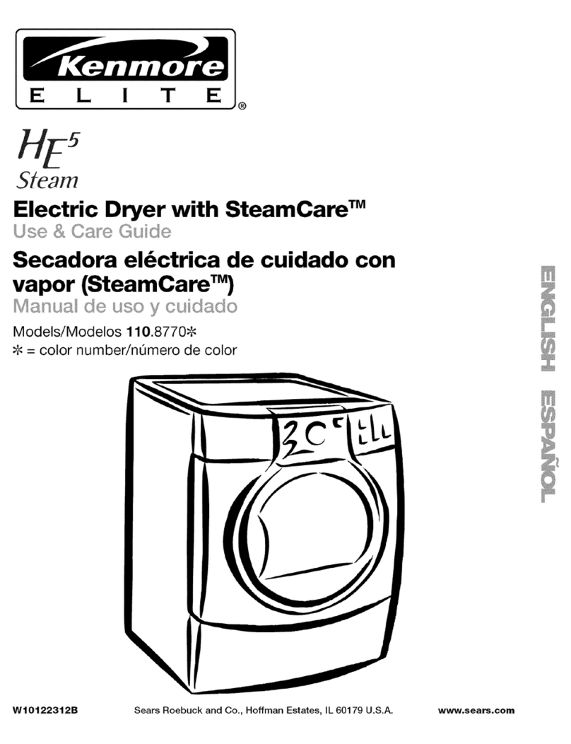 Kenmore 110.8770 Series User manual
