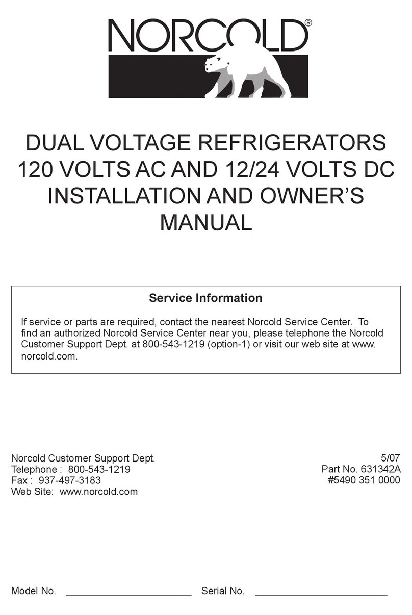 Norcold AC Series Installation and owner's manual