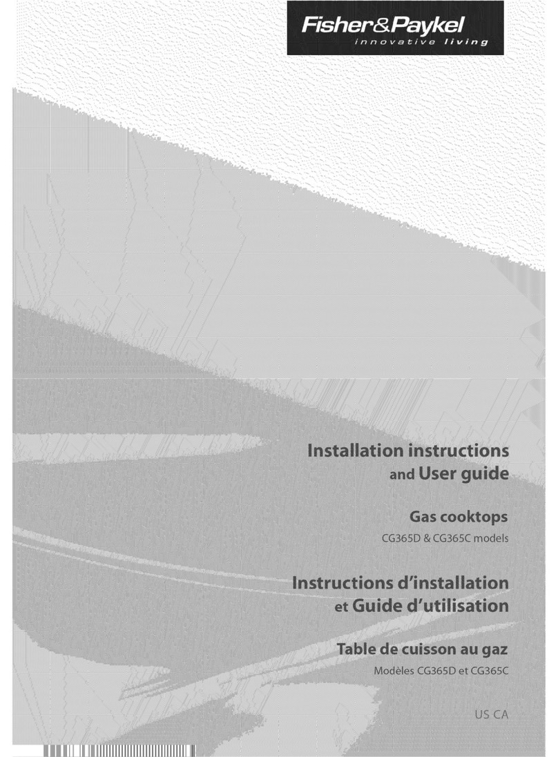 Fisher & Paykel CG365D Series Mounting instructions
