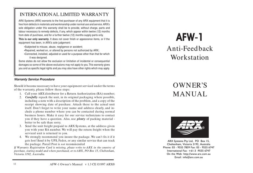 ARX AFW-1 owner's manual