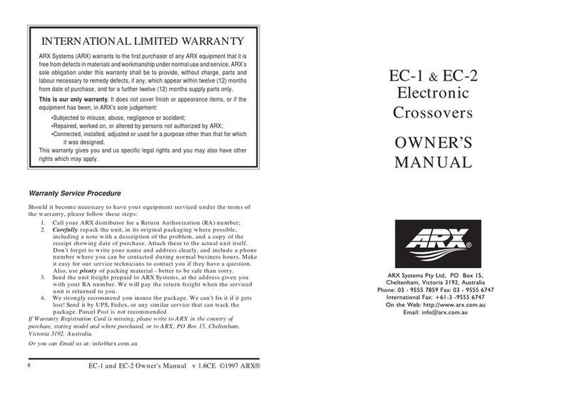 ARX EC-1 owner's manual