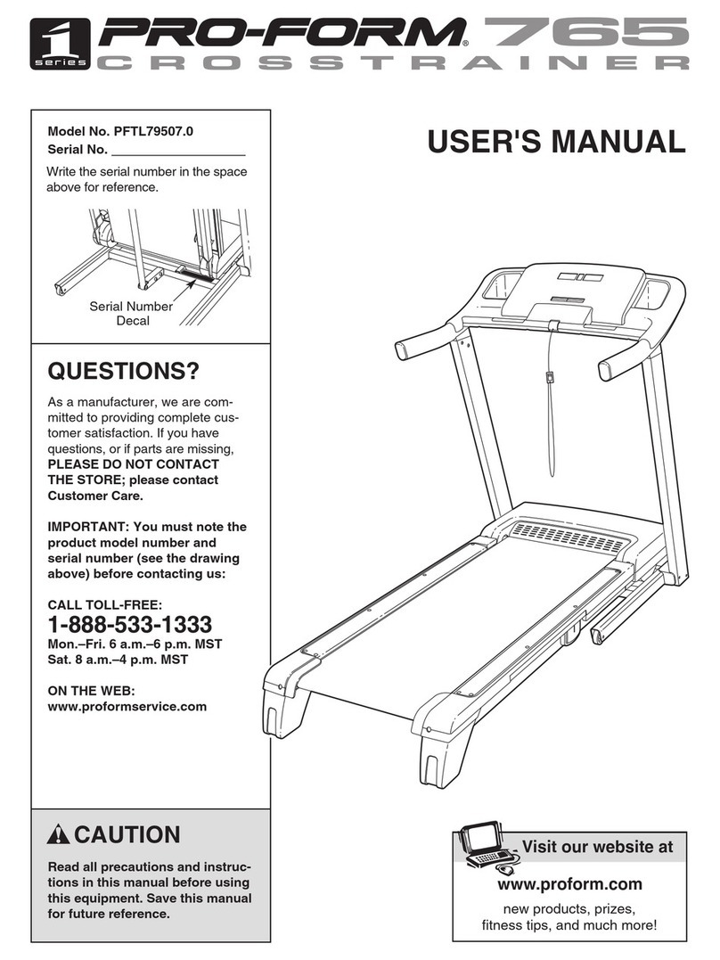 Pro-Form 765 CROSSTRAINER User manual