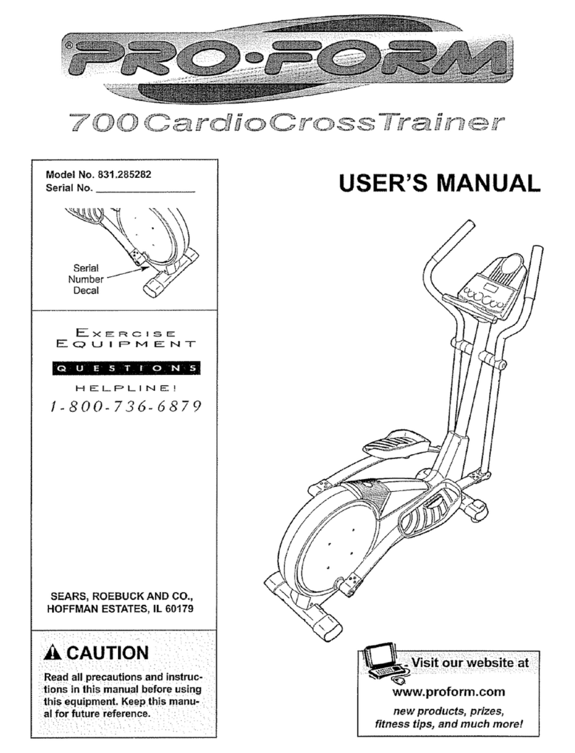 Pro-Form 700 CardioCrossTrainer User manual Pro-Form 700 CardioCrossTrainer User manual