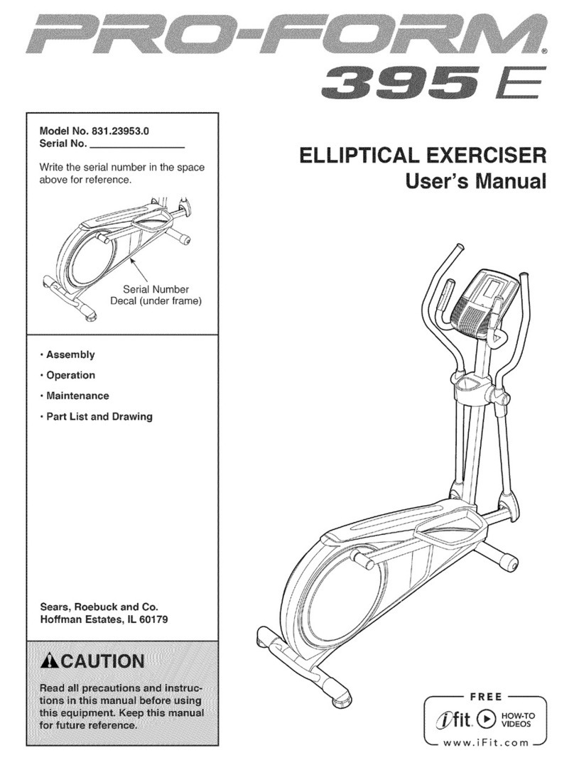 Pro-Form 395 E User manual Pro-Form 395 E User manual