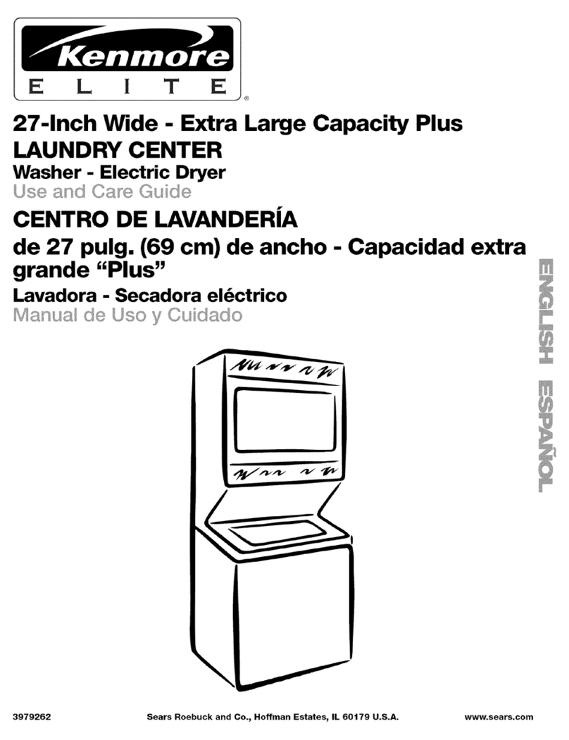Kenmore Extra Large Capacity Plus LAUNDRY CENTER User manual Kenmore Extra Large Capacity Plus LAUNDRY CENTER User manual