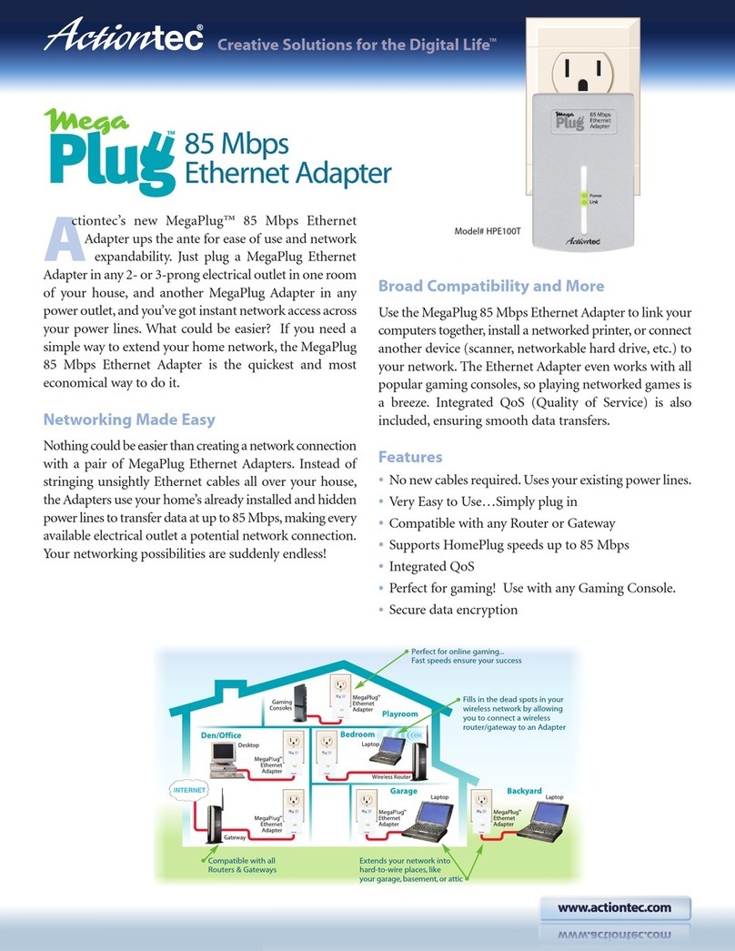 ActionTec MegaPlug HPE100T User manual