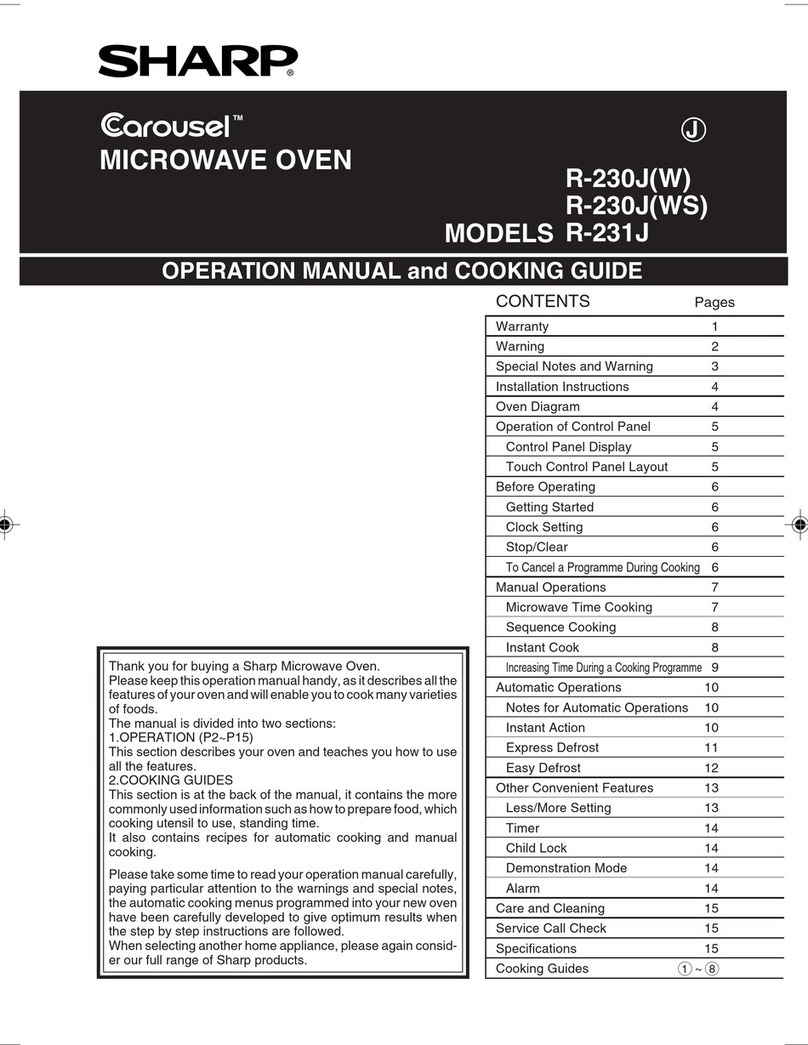 Sharp Carousel R-230JW Use and care manual