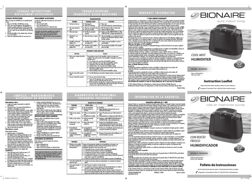 Bionaire BCM3656 User manual Bionaire BCM3656 User manual