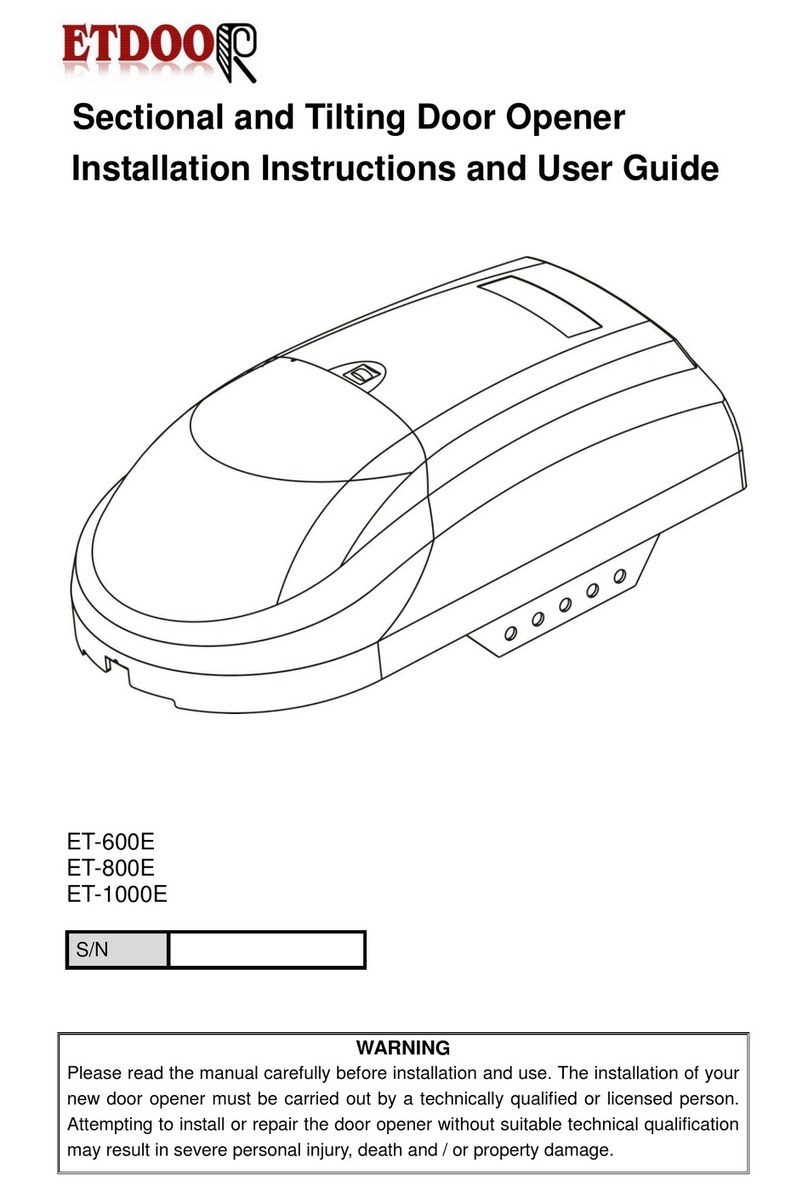 Etdoor ET-600E Installation instructions and user guide