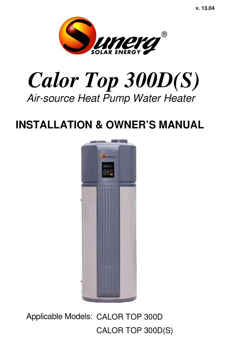 Sunerg Solar Energy Calor Top 300D Installation & owner's manual Sunerg Solar Energy Calor Top 300D Installation & owner's manual