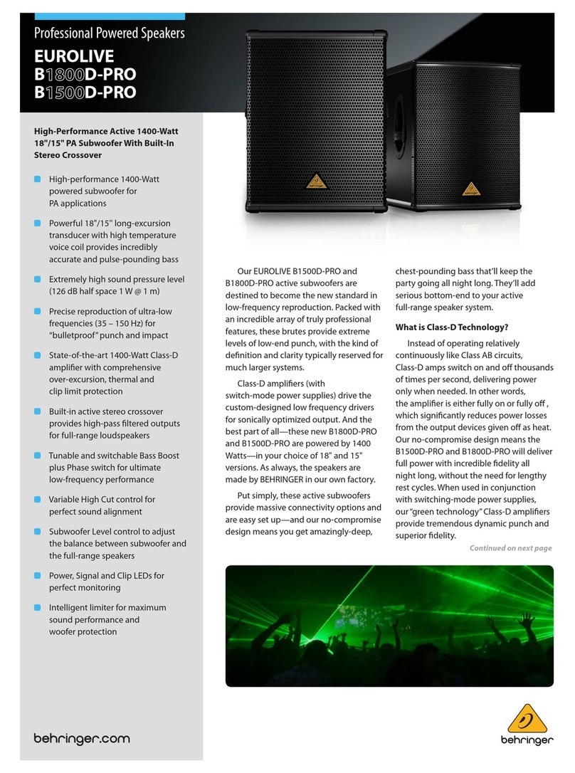 Behringer Eurolive B1800D-PRO datasheet
