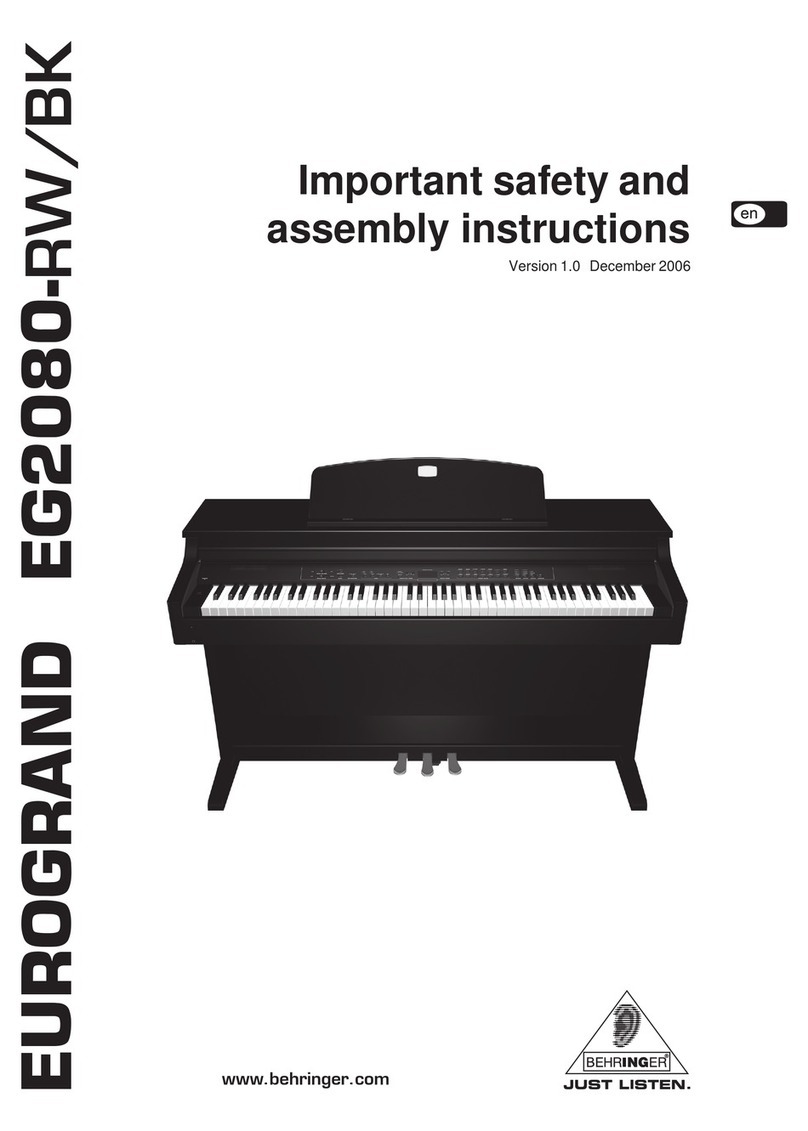 Behringer EUROGRAND EG2080-RW Important safety and assembly instructions Behringer EUROGRAND EG2080-RW Important safety and assembly instructions
