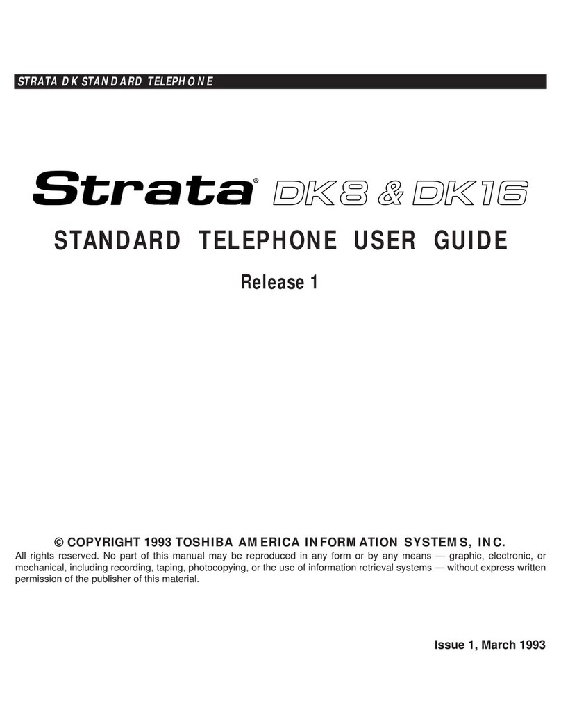 Toshiba Strata DK8 User manual Toshiba Strata DK8 User manual