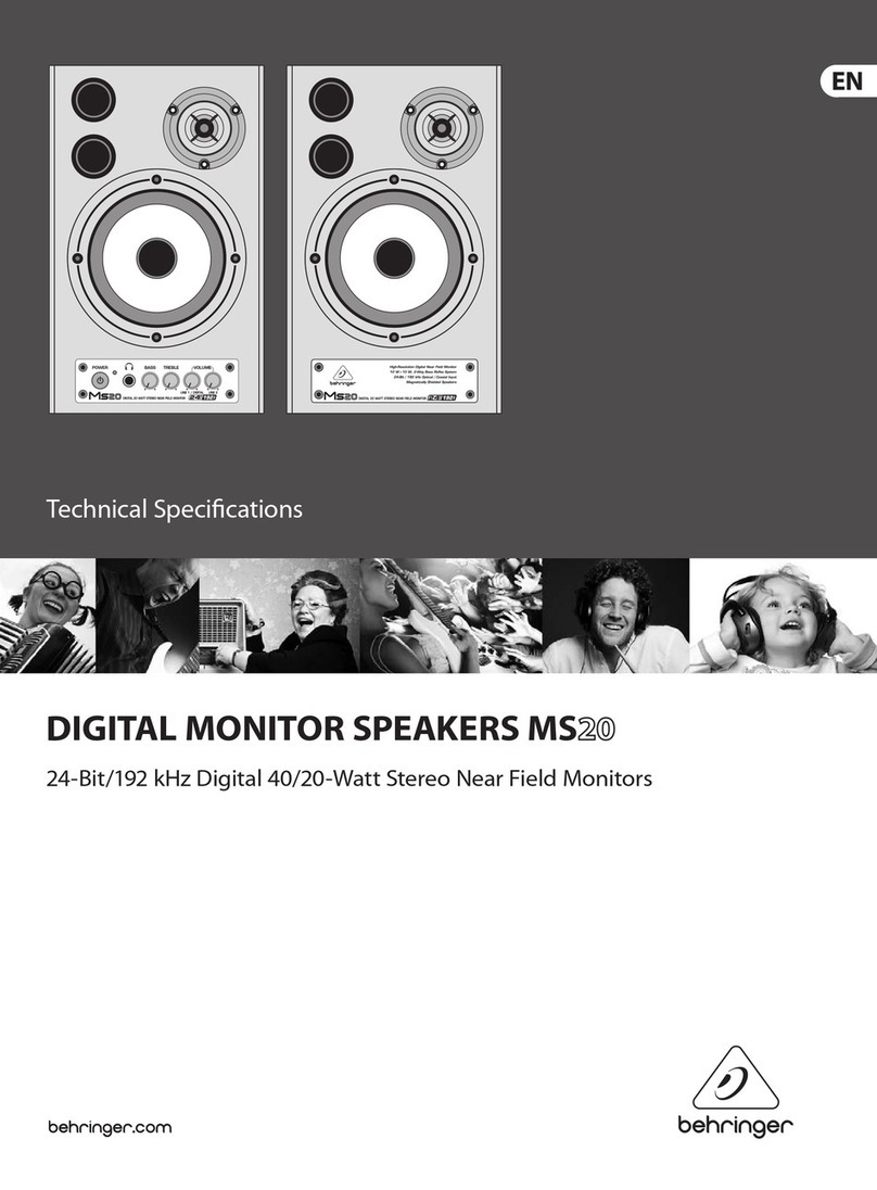 Behringer DIGITAL MONITOR SPEAKERS MS20 Technical specifications