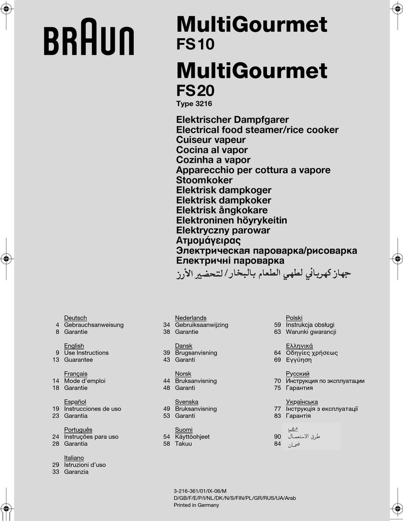 Braun MultiGourmetFS 10 use instructions