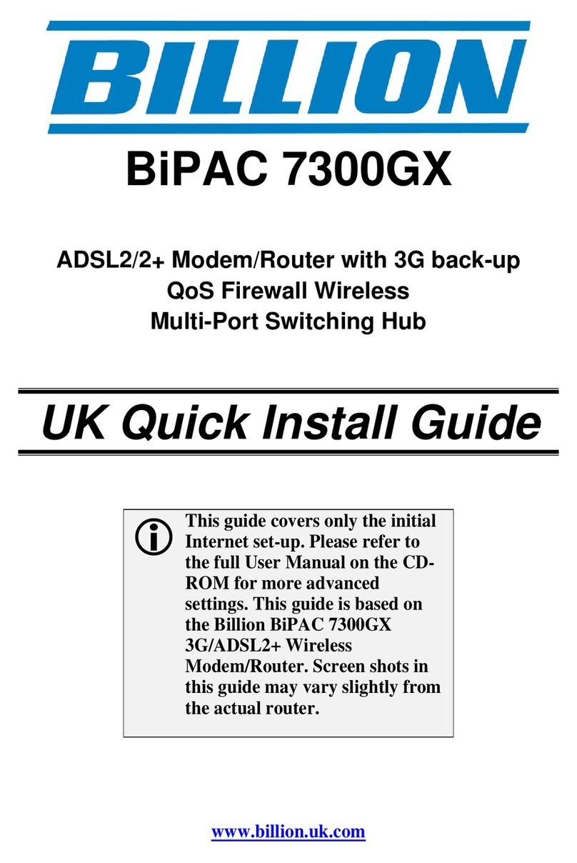 Billion BiPAC 7300GX User manual Billion BiPAC 7300GX User manual