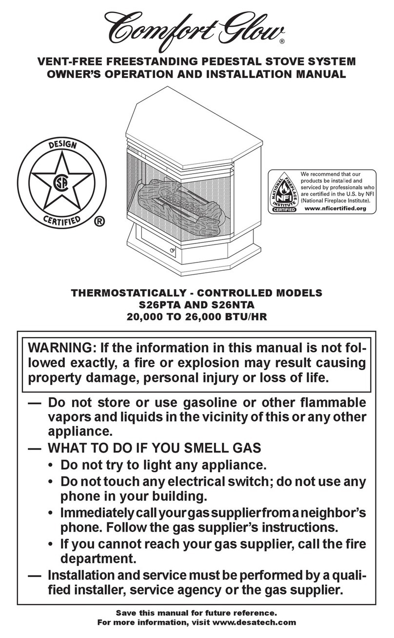 Comfort Glow S26PTA OWNER'S OPERATION AND INSTALLATION MANUAL