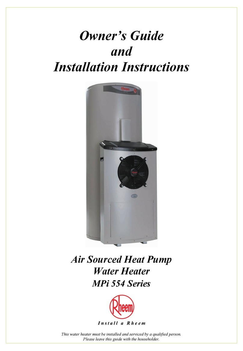 Rheem MPi 554 Series Owner's guide and installation instructions