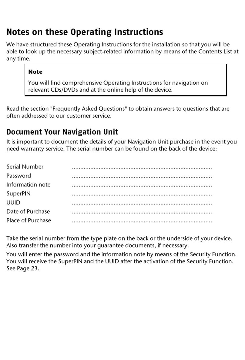 Medion Navigation Unit operating instructions