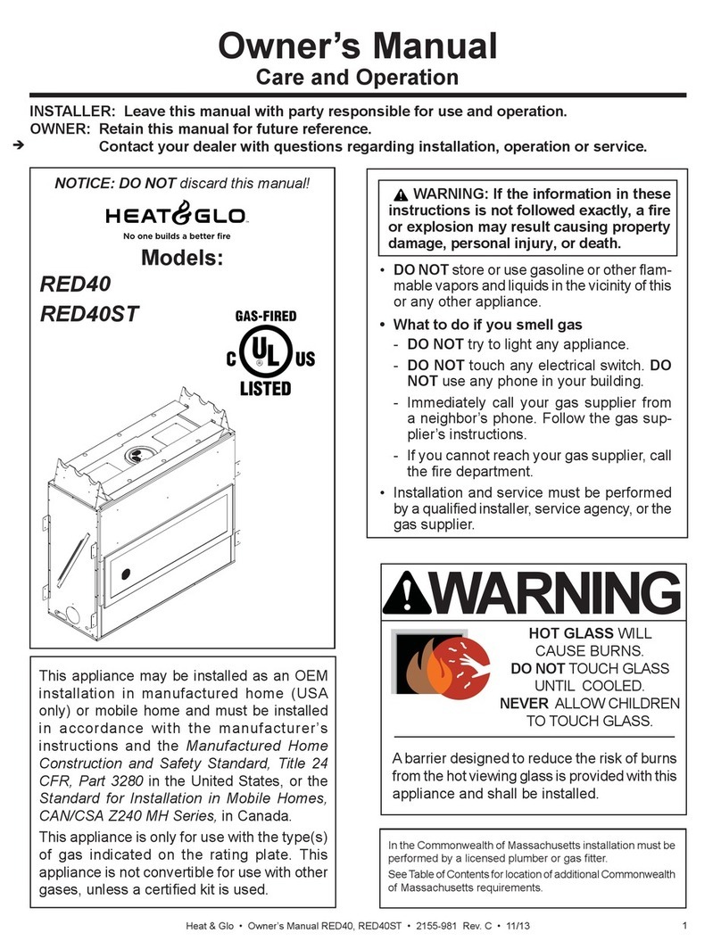 Heat & Glo Heat & Glo RED40 User manual