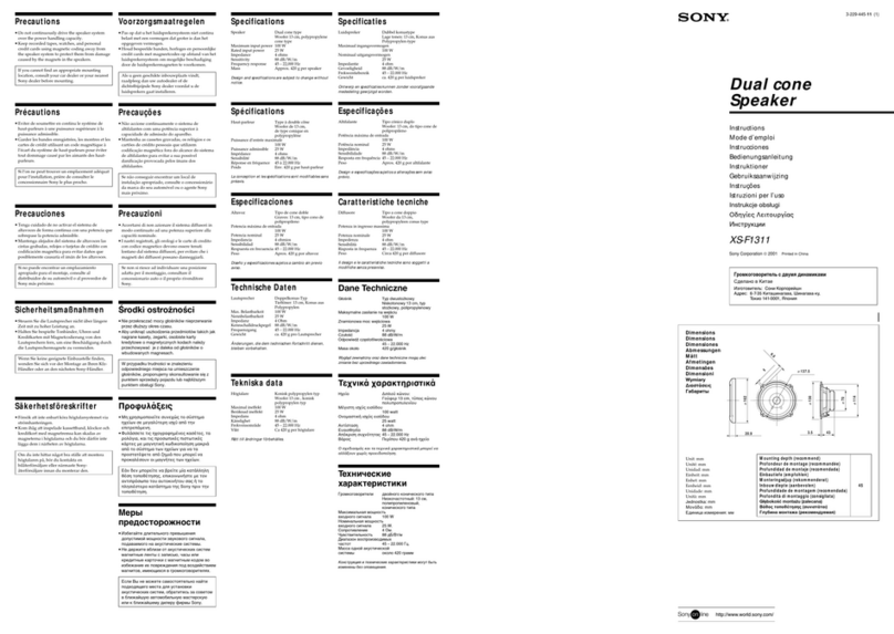 Sony XS-F1311 instructions