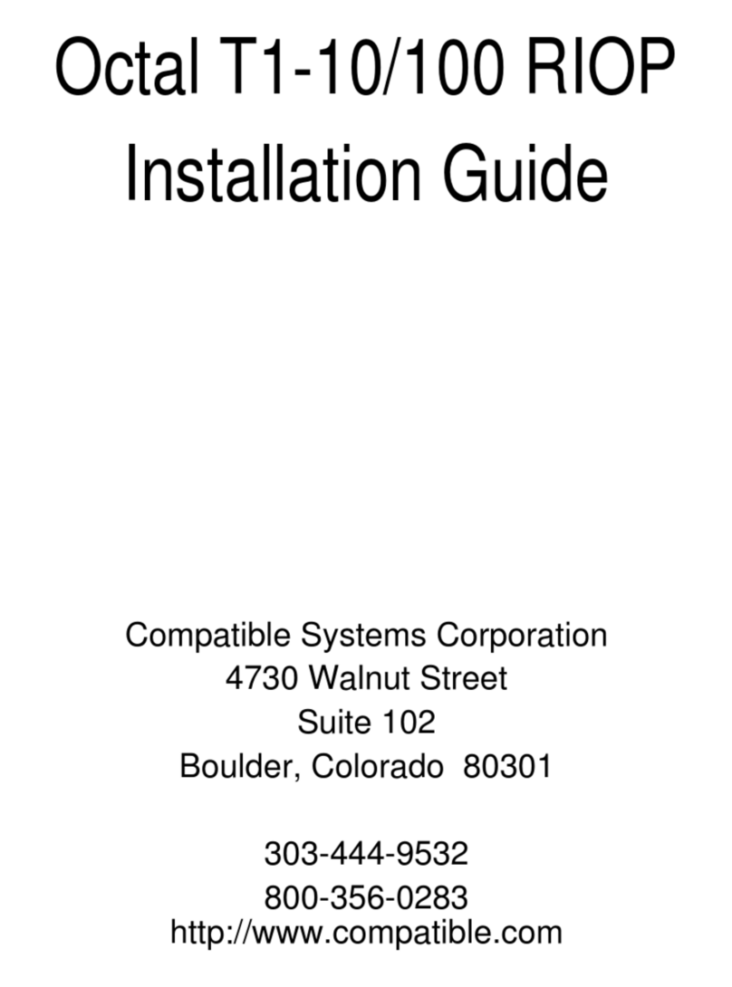 Compatible Systems Octal T1-10/100 RIOP User manual Compatible Systems Octal T1-10/100 RIOP User manual