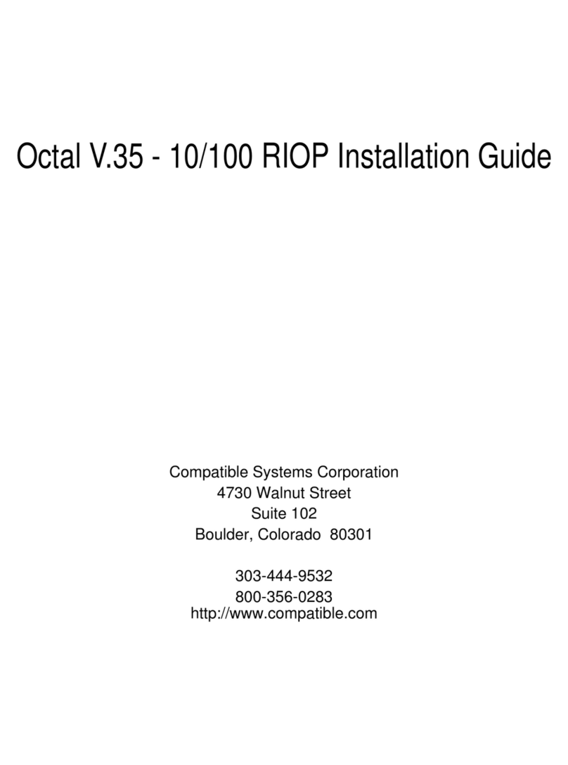 Compatible Systems Octal V.35 - 10/100 RIOP User manual Compatible Systems Octal V.35 - 10/100 RIOP User manual