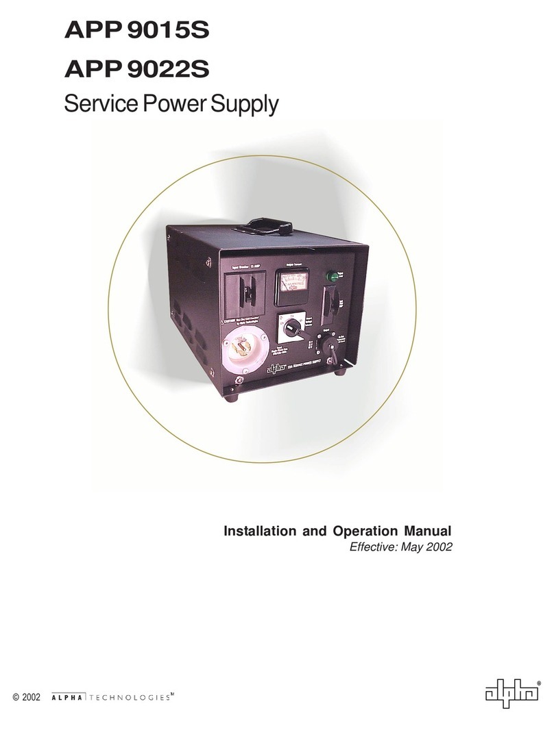 Alpha Technologies APP 9022S Installation and operation manual