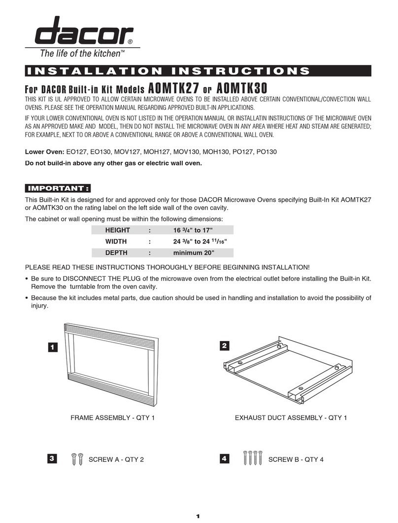 Dacor AOMTK27 User manual