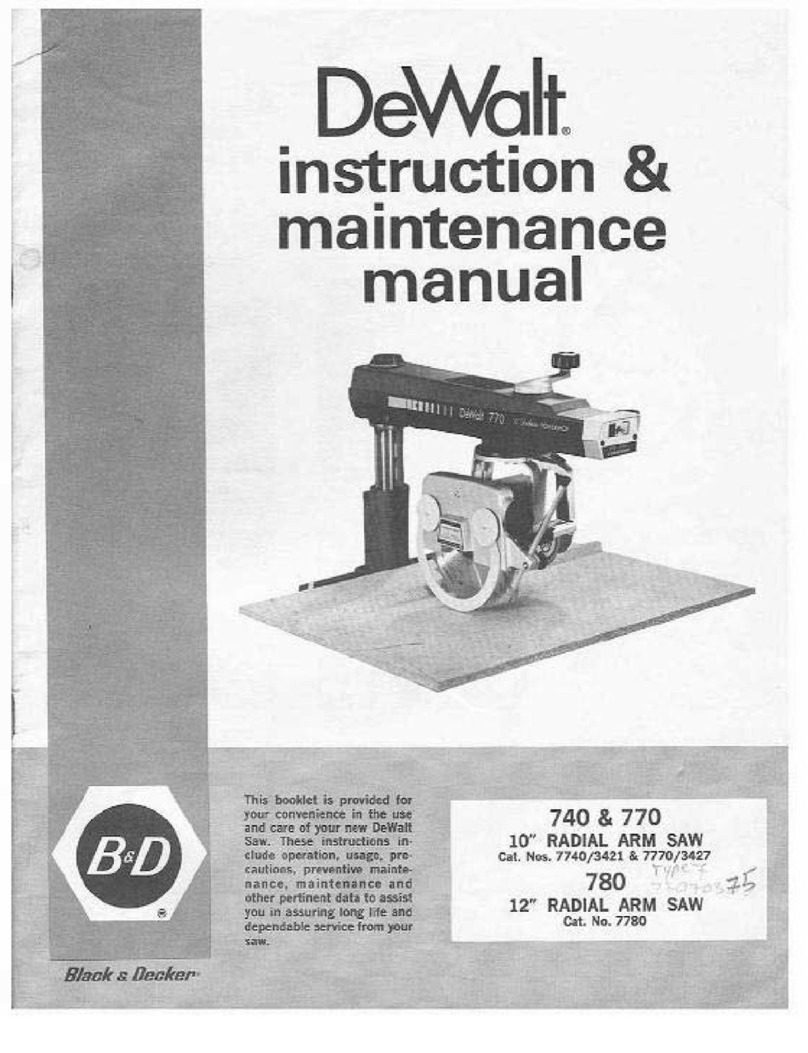DeWalt 740; 770; 780 Instruction & maintenance manual