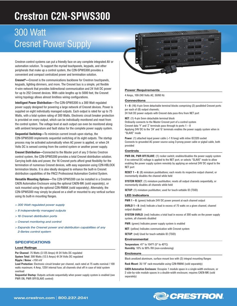 Crestron C2N-SPWS300 Specifications Crestron C2N-SPWS300 Specifications