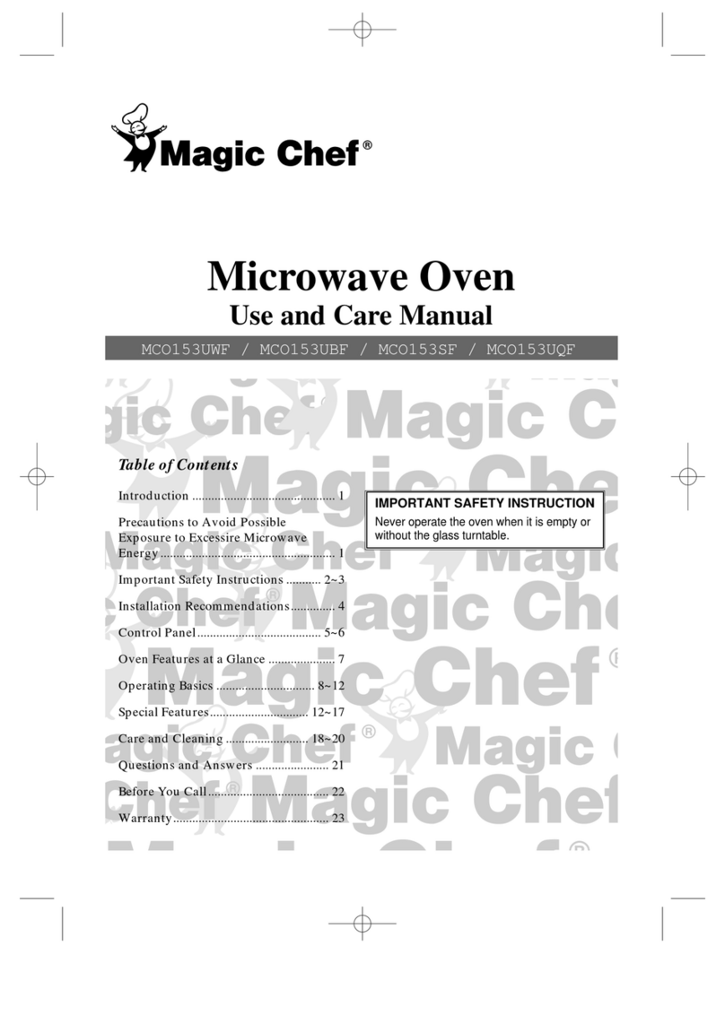 Magic Chef MCO153UWF use and care manual