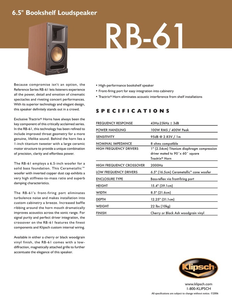 Klipsch Reference Series RB-61 II User manual