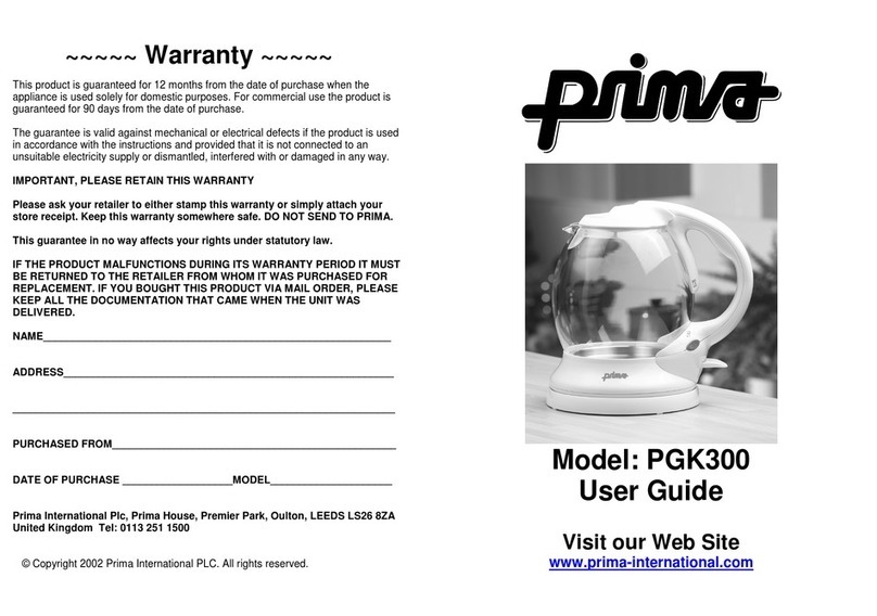 Prima PGK300 User manual