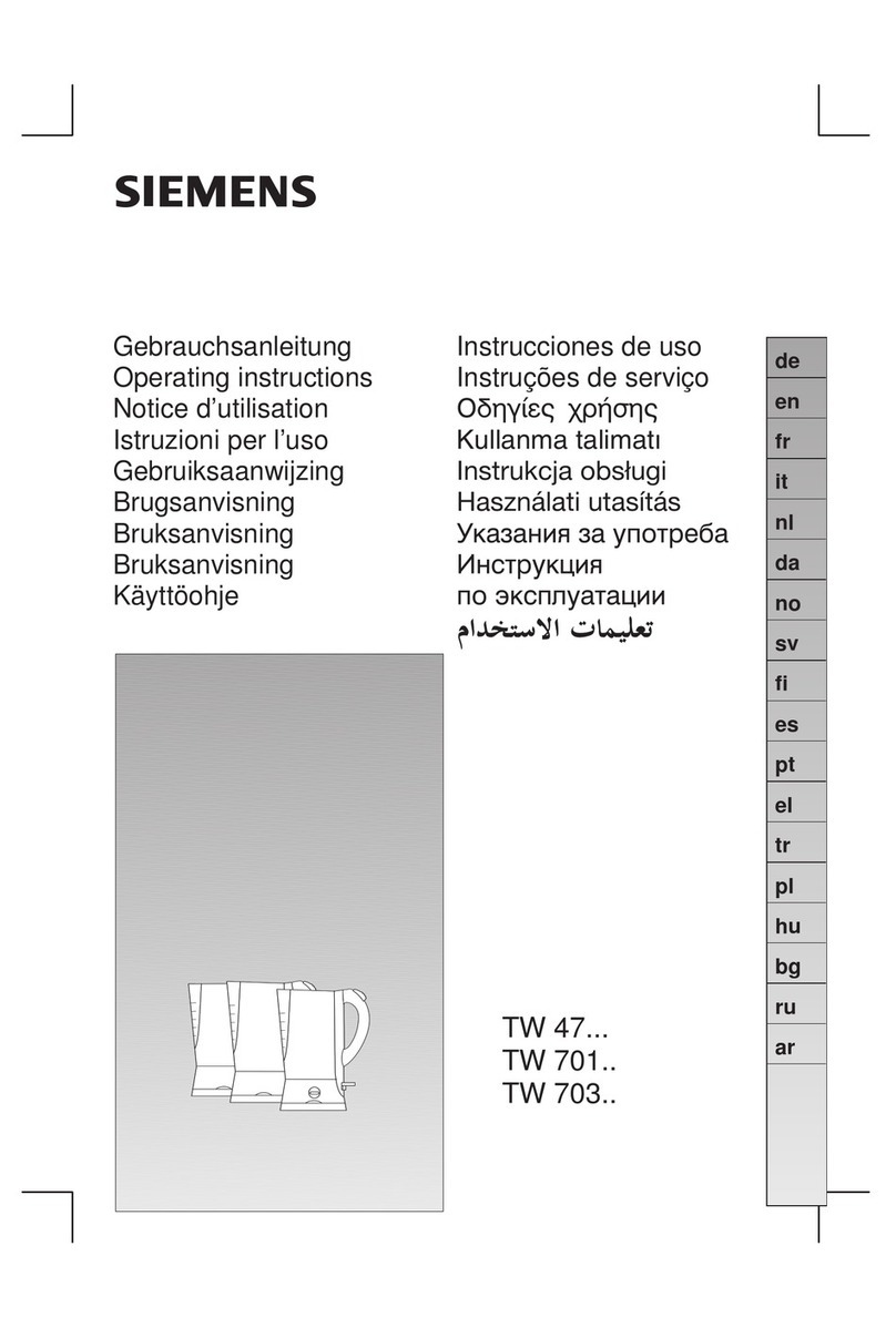 Siemens TW 703 Series operating instructions