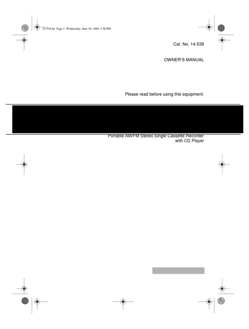 Radio Shack CD-3315 User manual