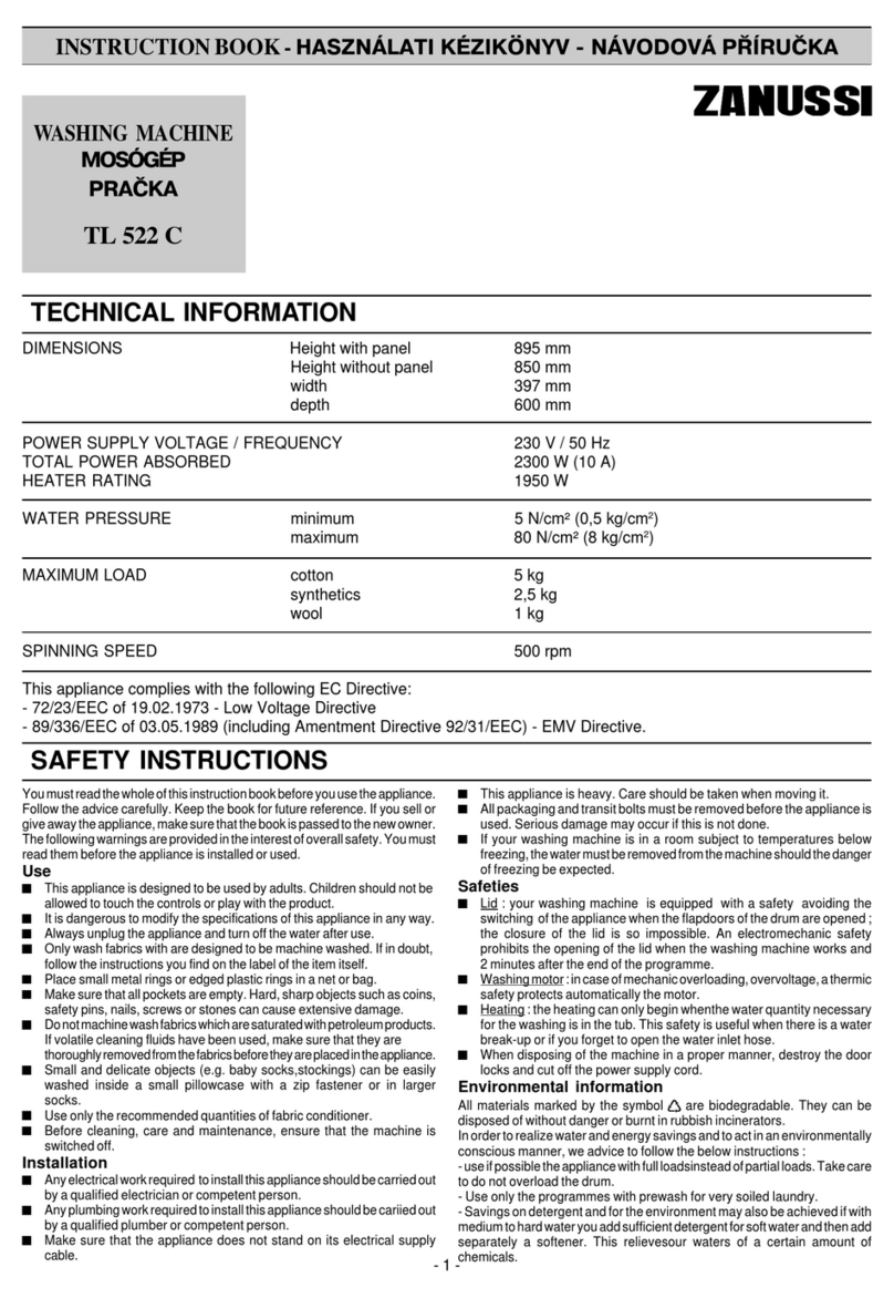 Zanussi TL 522 C Instruction book