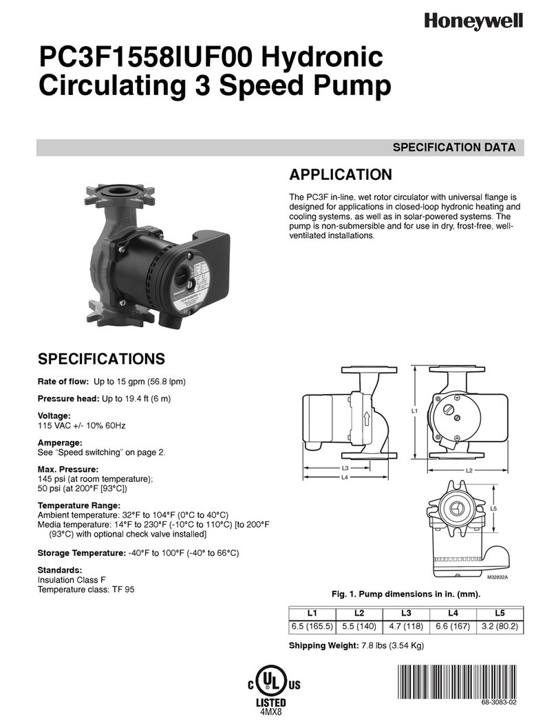 Honeywell PC3F1558IUF00 Specification data