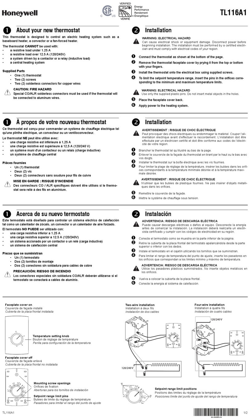 Honeywell TL116A1 User manual