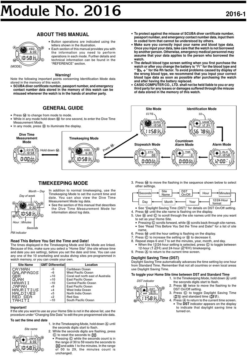 Casio 2016 User manual Casio 2016 User manual