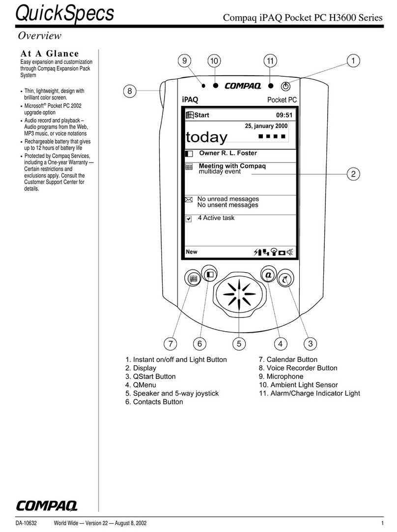 Compaq iPAQ Pocket PC h3600 Installation guide Compaq iPAQ Pocket PC h3600 Installation guide