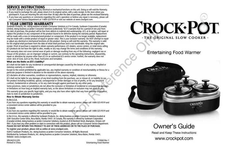 Crock-Pot CRMTD307-DK User manual