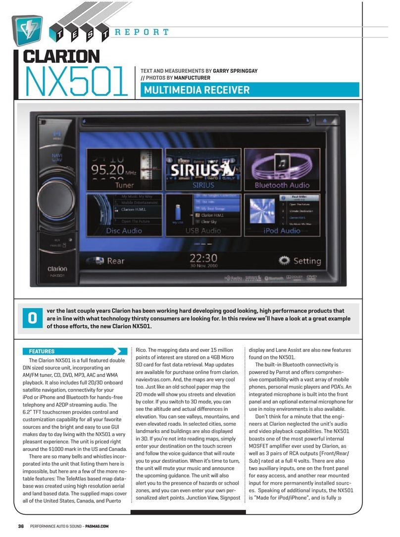 Clarion NX501 User manual