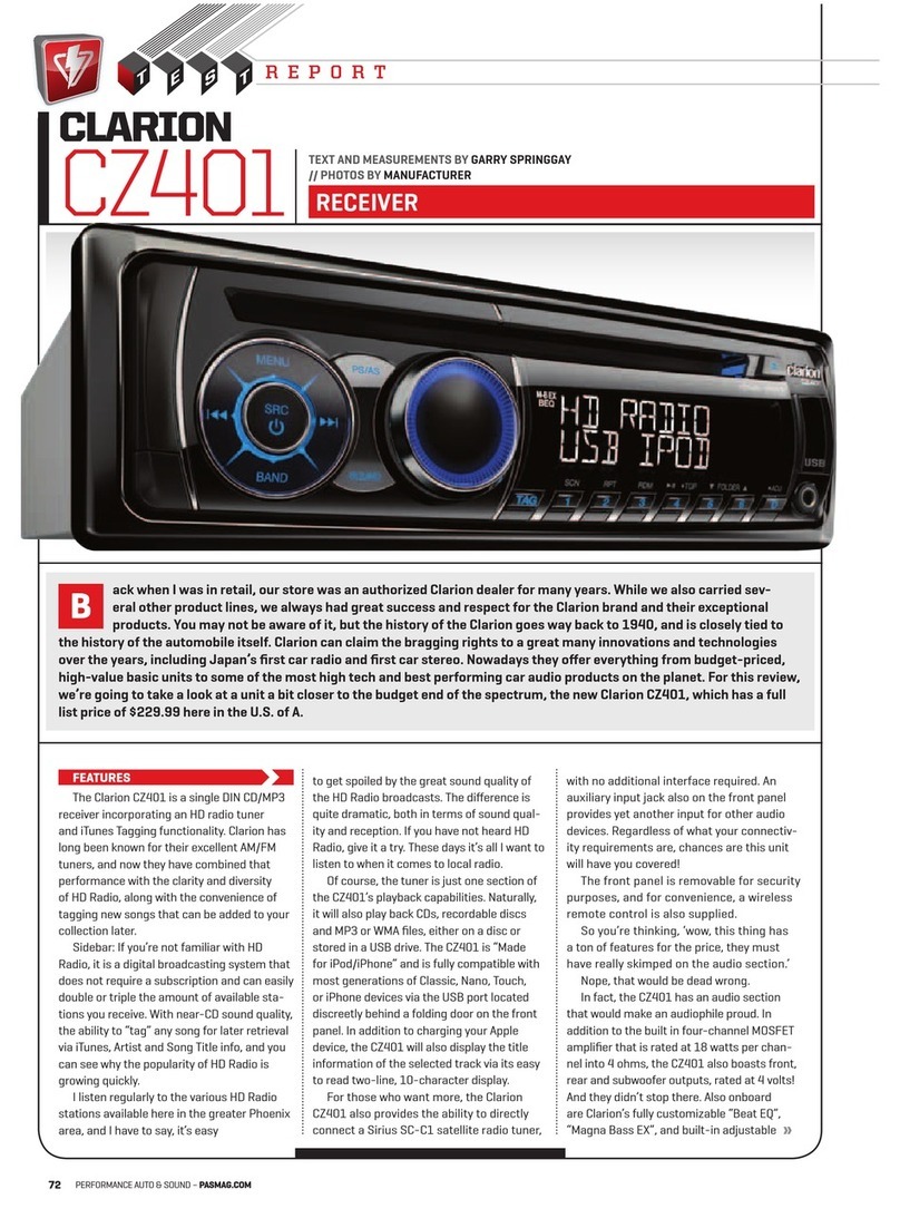 Clarion CZ401 User manual