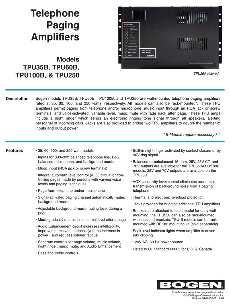 Bogen TPU-35B Specifications