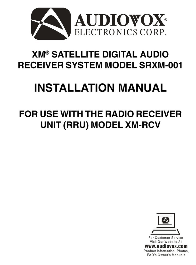 Audiovox XM SRXM-001 User manual Audiovox XM SRXM-001 User manual
