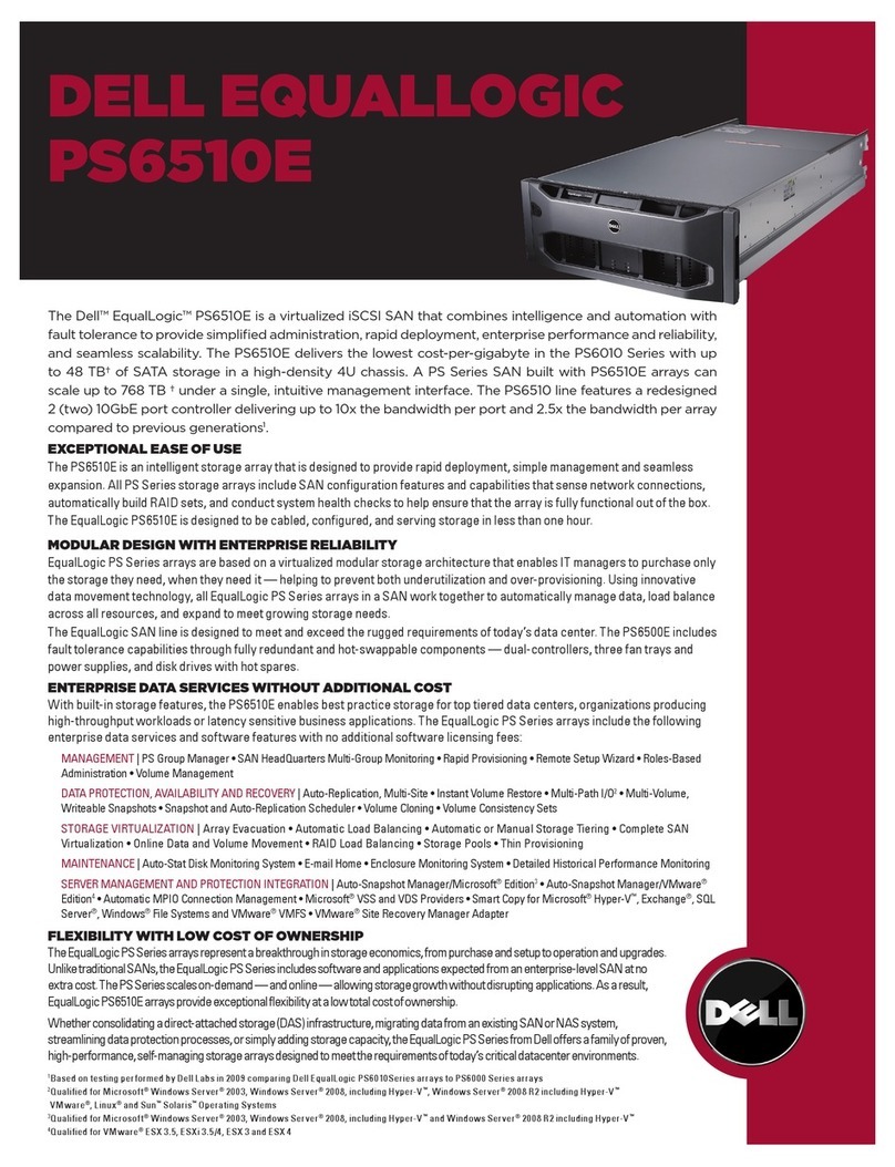 Dell Equallogic PS6510e Owner's manual Dell Equallogic PS6510e Owner's manual